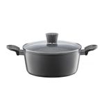 Casa si Gradina - Bucatarie si vesela - Vase pentru gatit - Oale si cratite - Oala cu capac 20 cm, 2.3 L, invelis Qualum Basic Stone, AMBITION Loft - Infinity.ro