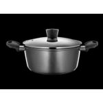 Casa si Gradina - Bucatarie si vesela - Vase pentru gatit - Oale si cratite - Oala cu capac 20 cm, 2.3 L, invelis Qualum Basic Stone, AMBITION Loft - Infinity.ro