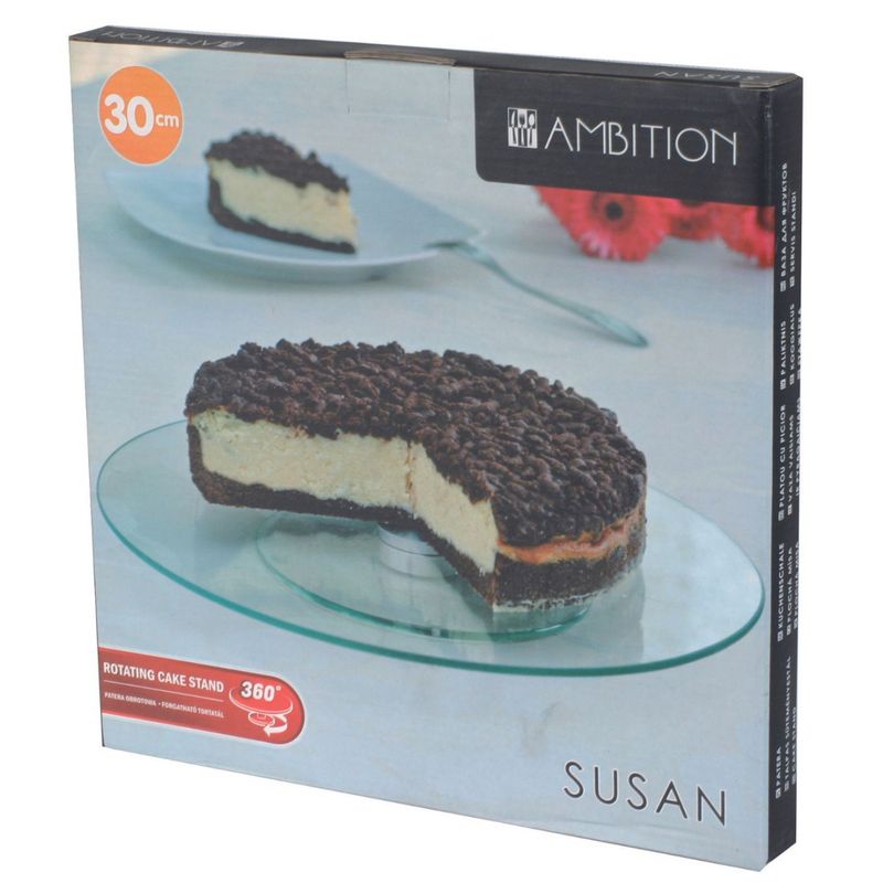 Casa si Gradina - Bucatarie si vesela - Vesela si tacamuri - Vesela desert - Suport rotativ pentru tort 30 cm, sticla, AMBITION Susan - Infinity.ro