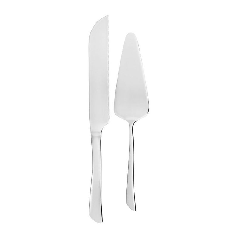 Casa si Gradina - Bucatarie si vesela - Vesela si tacamuri - Tacamuri si seturi - Set tacamuri inox servire desert, 2 piese, cutit si spatula inox, AMBITION Wave - Infinity.ro