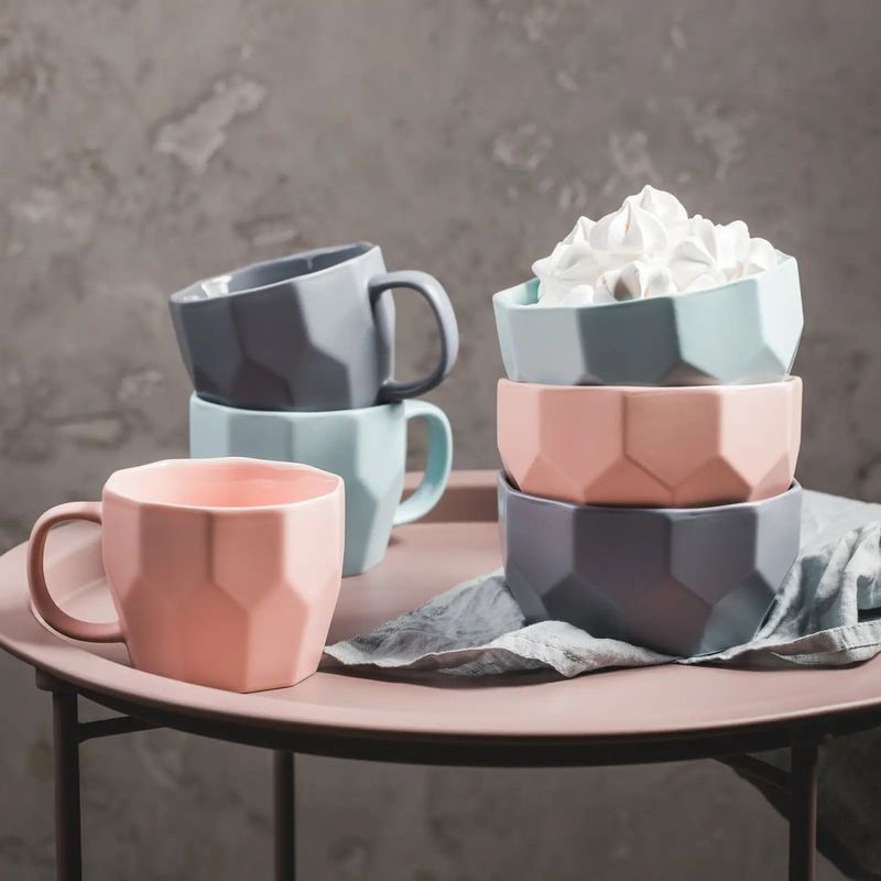 Casa si Gradina - Bucatarie si vesela - Vesela si tacamuri - Farfurii si boluri - Bol portelan 13 cm, gri deschis, AMBITION Diamond - Infinity.ro