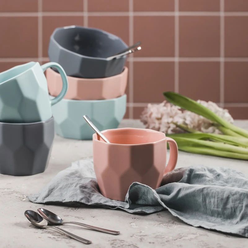 Casa si Gradina - Bucatarie si vesela - Vesela si tacamuri - Farfurii si boluri - Bol portelan 13 cm, gri deschis, AMBITION Diamond - Infinity.ro