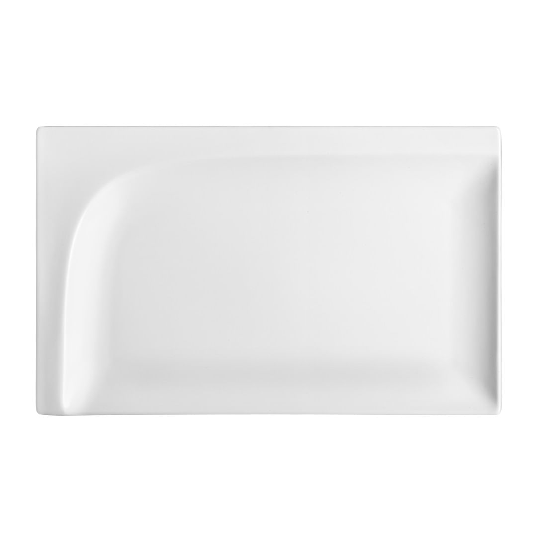 Platou servire 30.5 x 18.9 cm, portelan alb, AMBITION Monaco