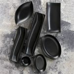 Casa si Gradina - Bucatarie si vesela - Vesela si tacamuri - Platouri de bucatarie - Platou servire 26.5 x 12.5 cm, portelan negru, AMBITION Salsa - Infinity.ro