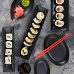 Casa si Gradina - Bucatarie si vesela - Vesela si tacamuri - Platouri de bucatarie - Platou ingust 31.5 x 8 cm, portelan negru, AMBITION Salsa - Infinity.ro