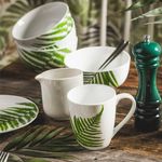 Casa si Gradina - Bucatarie si vesela - Vesela si tacamuri - Farfurii si boluri - Bol portelan salata 14 cm, model palmier, AMBITION Pura Vida - Infinity.ro