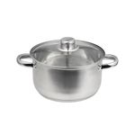 Casa si Gradina - Bucatarie si vesela - Vase pentru gatit - Oale si cratite - Oala inox cu capac din sticla DOMOTTI Santo, 3.1 L, 20 cm - Infinity.ro