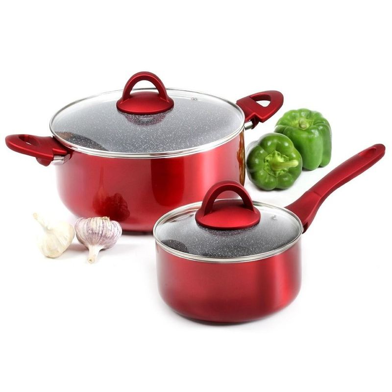 Casa si Gradina - Bucatarie si vesela - Vase pentru gatit - Oale si cratite - Cratita cu capac AMBITION Jasper, 16 cm, 1.4 L, invelis Qualum Basic Stone - Infinity.ro