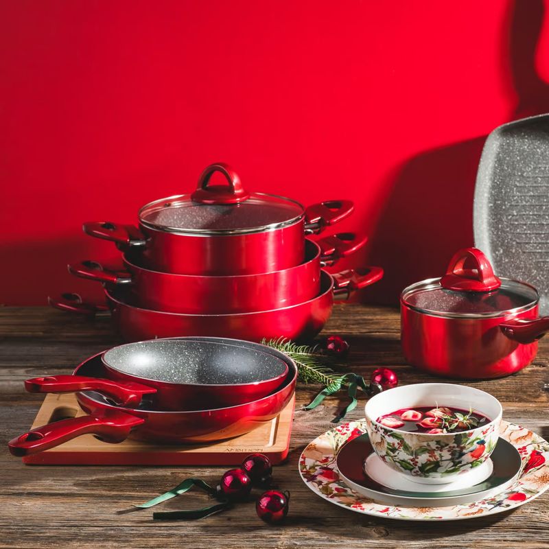 Casa si Gradina - Bucatarie si vesela - Vase pentru gatit - Oale si cratite - Cratita cu capac AMBITION Jasper, 16 cm, 1.4 L, invelis Qualum Basic Stone - Infinity.ro