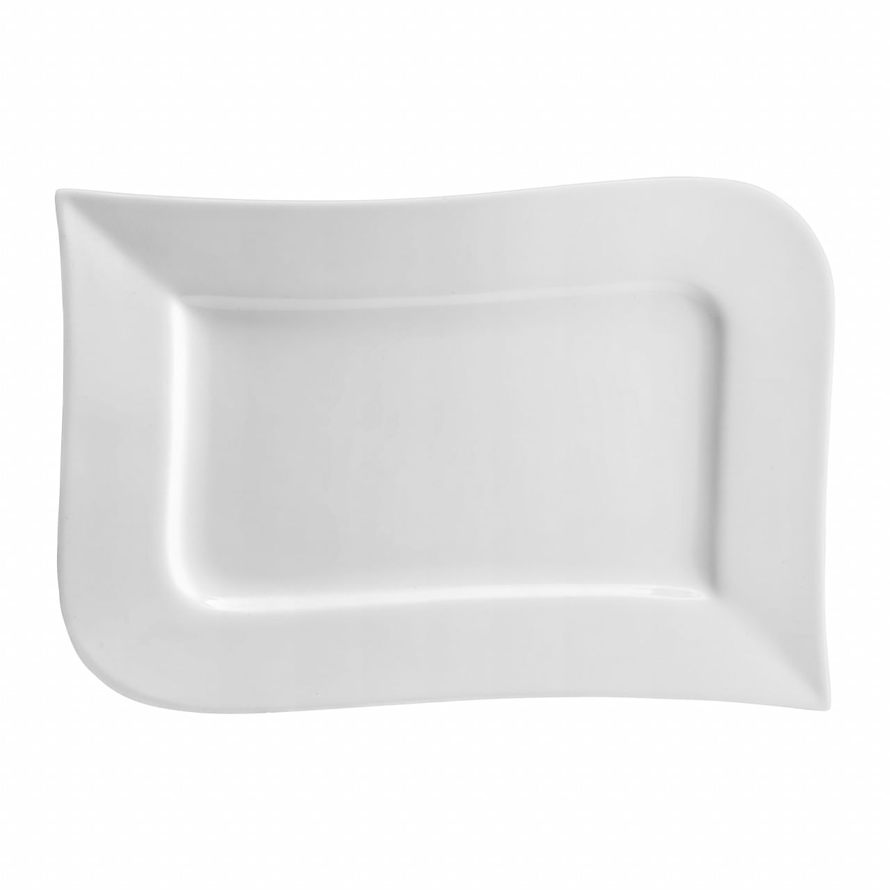 Platou servire 31 x 21cm, portelan alb, AMBITION Fala