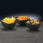 Casa si Gradina - Bucatarie si vesela - Vesela si tacamuri - Farfurii si boluri - Set 3 boluri patratoase 8.25 cm, portelan negru, AMBITION Salsa - Infinity.ro