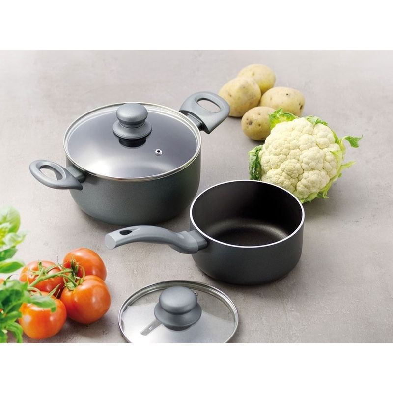 Casa si Gradina - Bucatarie si vesela - Vase pentru gatit - Oale si cratite - Cratita cu capac AMBITION Graphite, 16 cm, 1.5 L, invelis Ilag Non-Stick Basic - Infinity.ro