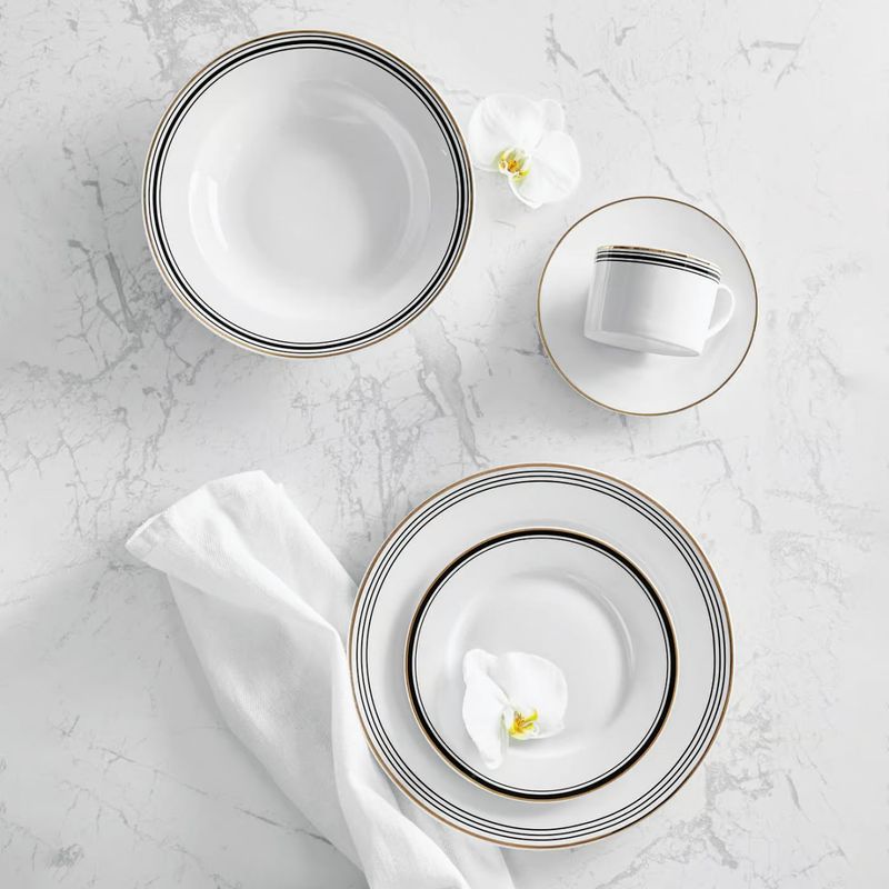 Casa si Gradina - Bucatarie si vesela - Vesela si tacamuri - Farfurii si boluri - Farfurie adanca 23 cm, portelan, AMBITION Art Deco - Infinity.ro