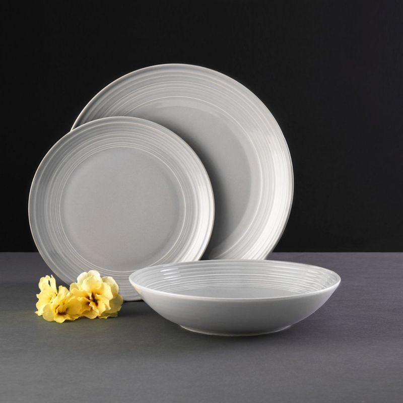Casa si Gradina - Bucatarie si vesela - Vesela si tacamuri - Farfurii si boluri - Farfurie plata 27 cm, portelan gri, AMBITION Linea - Infinity.ro