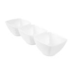 Casa si Gradina - Bucatarie si vesela - Vesela si tacamuri - Farfurii si boluri - Set 3 boluri patratoase 8.25 cm, portelan alb, AMBITION Salsa - Infinity.ro