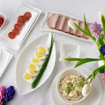 Casa si Gradina - Bucatarie si vesela - Vesela si tacamuri - Farfurii si boluri - Set 3 boluri patratoase 8.25 cm, portelan alb, AMBITION Salsa - Infinity.ro