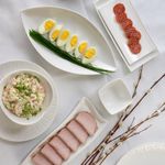 Casa si Gradina - Bucatarie si vesela - Vesela si tacamuri - Farfurii si boluri - Set 3 boluri patratoase 8.25 cm, portelan alb, AMBITION Salsa - Infinity.ro