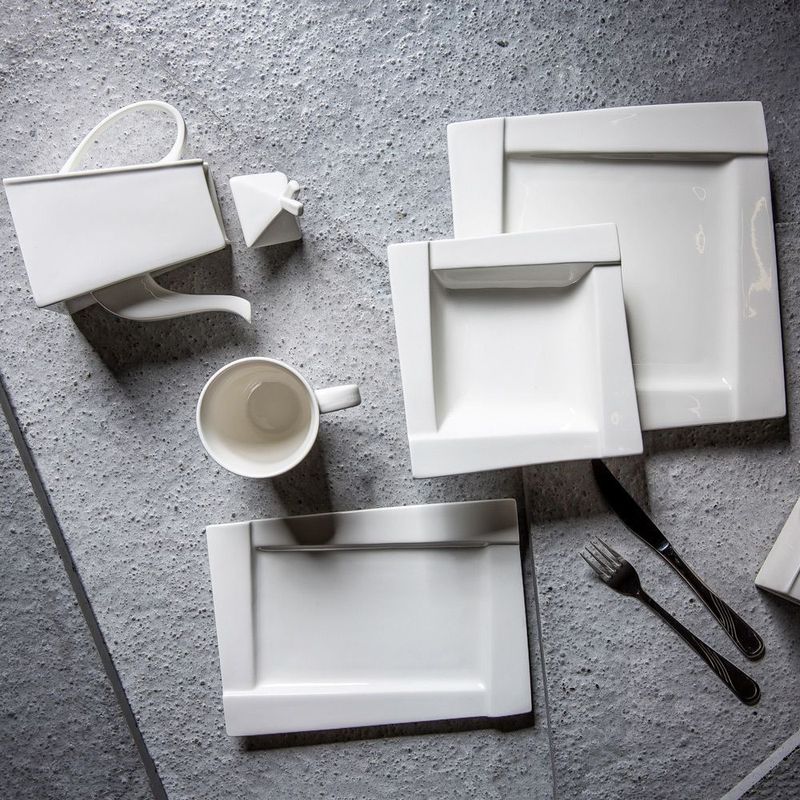 Casa si Gradina - Bucatarie si vesela - Vesela si tacamuri - Farfurii si boluri - Farfurie plata 25 cm, portelan, AMBITION Kubiko - Infinity.ro