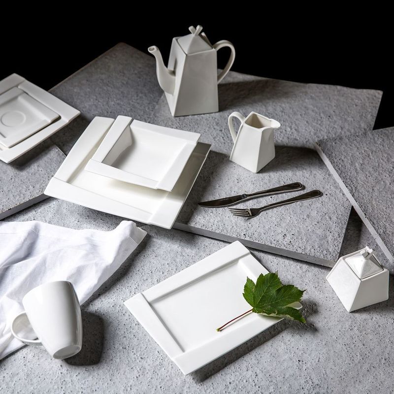 Casa si Gradina - Bucatarie si vesela - Vesela si tacamuri - Farfurii si boluri - Farfurie plata 25 cm, portelan, AMBITION Kubiko - Infinity.ro