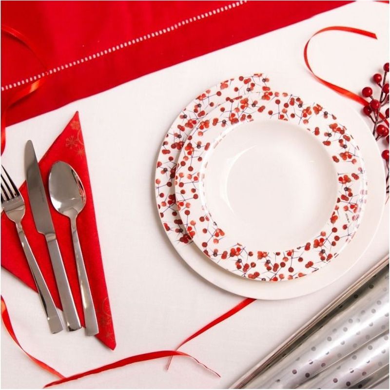 Casa si Gradina - Bucatarie si vesela - Vesela si tacamuri - Farfurii si boluri - Farfurie plata 27 cm, portelan, AMBITION Holly - Infinity.ro