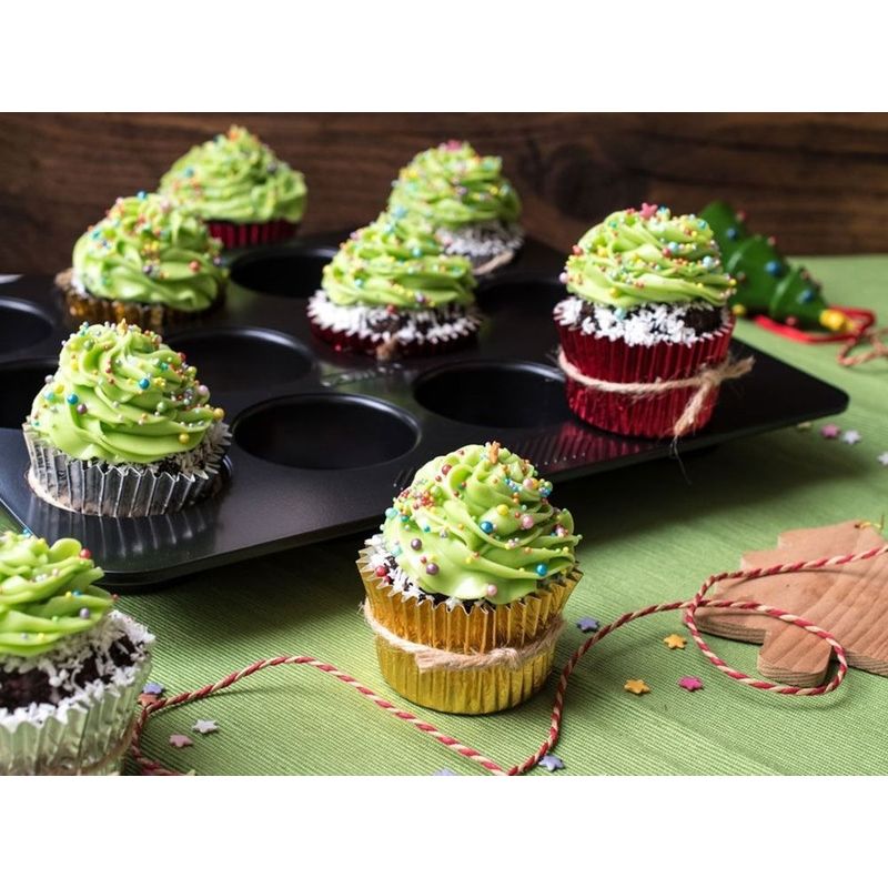 Casa si Gradina - Bucatarie si vesela - Vase pentru gatit - Tavi copt - Forma copt briose 35 x 26.5 x 3cm, 12 portii, invelis Ilag Non-Stick Basic, otel, AMBITION Lukrecja - Infinity.ro