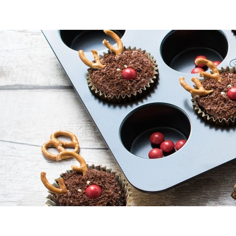 Casa si Gradina - Bucatarie si vesela - Vase pentru gatit - Tavi copt - Forma copt briose 35 x 26.5 x 3cm, 12 portii, invelis Ilag Non-Stick Basic, otel, AMBITION Lukrecja - Infinity.ro