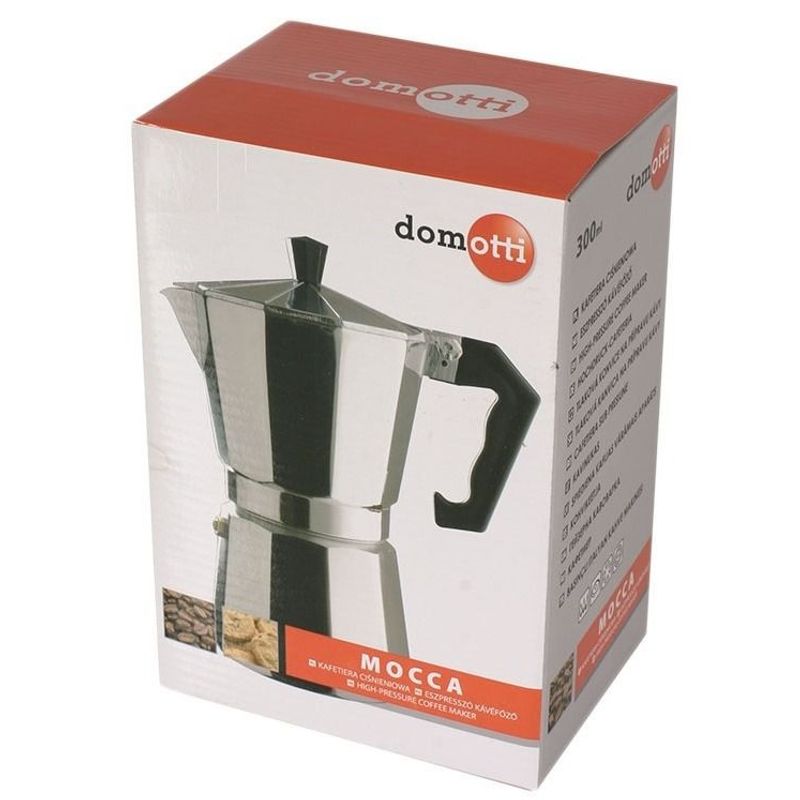Casa si Gradina - Bucatarie si vesela - Vase pentru gatit - Espressoare pentru aragaz - Espressor aragaz, 3 cesti, 150 ml, aluminiu, DOMOTTI Mocca - Infinity.ro