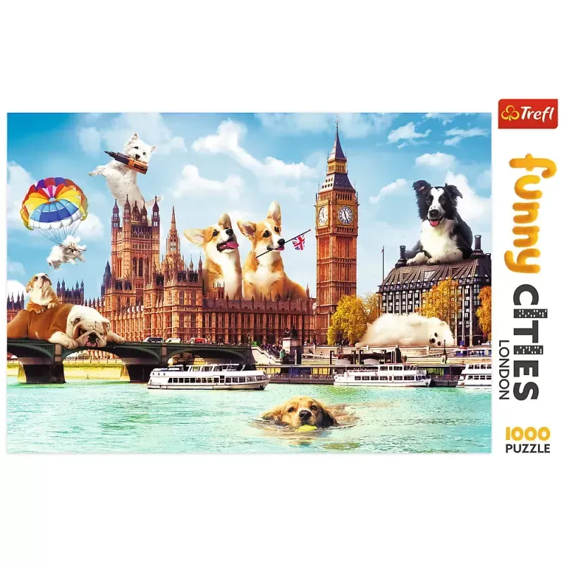Jucarii, Copii si Bebe - Jucarii si jocuri - Jocuri si puzzle - Puzzle - Puzzle trefl 1000 catelusi la londra - Infinity.ro