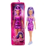 Jucarii, Copii si Bebe - Jucarii si jocuri - Papusi si accesorii - Papusi - Papusa barbie fashionista cu par mov cu rochie cu umeri bufanti - Infinity.ro