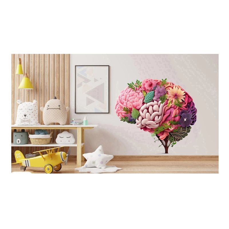 Casa si Gradina - Decoratiuni - Stickere decorative - Sticker decorativ, Creier cu Flori, Roz, 60 cm, 1353STK-3 - Infinity.ro