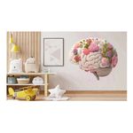 Casa si Gradina - Decoratiuni - Stickere decorative - Sticker decorativ, Creier cu Flori, Alb, 69 cm, 1353STK-4 - Infinity.ro