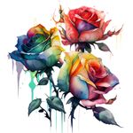 Casa si Gradina - Decoratiuni - Stickere decorative - Sticker decorativ, Trandafiri, Rosu, 67 cm, 1354STK-4 - Infinity.ro