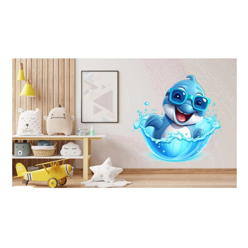 Casa si Gradina - Decoratiuni - Stickere decorative - Sticker decorativ, Delfin, Albastru, 62 cm, 1352STK-4 - Infinity.ro