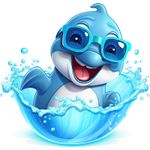 Casa si Gradina - Decoratiuni - Stickere decorative - Sticker decorativ, Delfin, Albastru, 62 cm, 1352STK-4 - Infinity.ro