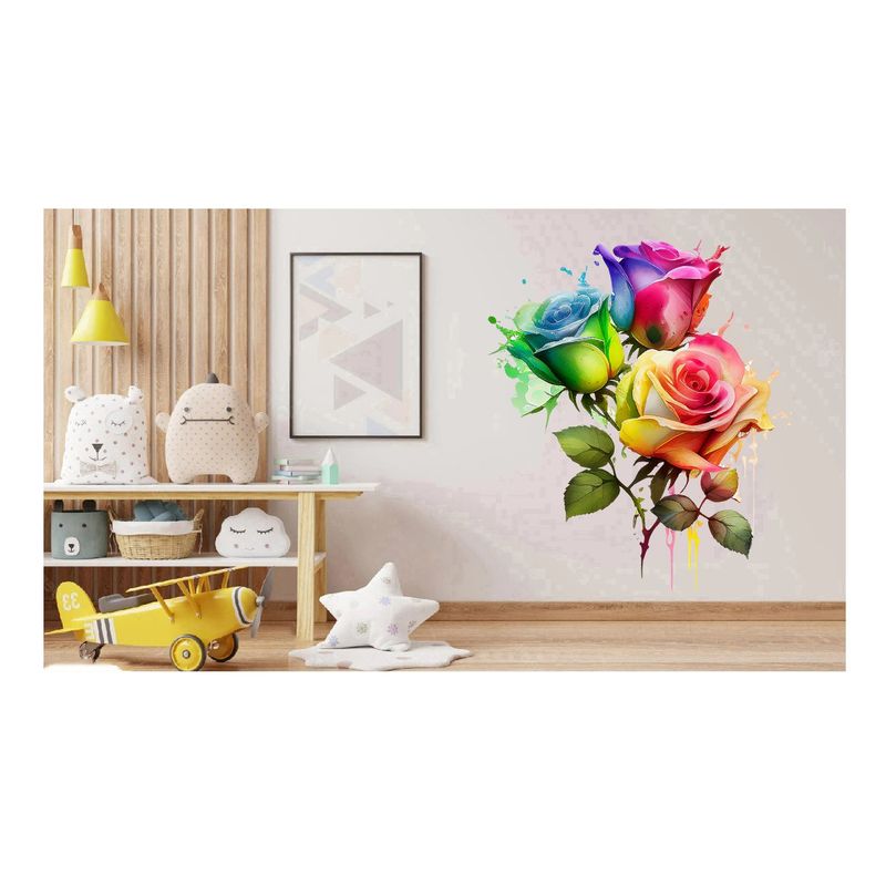 Casa si Gradina - Decoratiuni - Stickere decorative - Sticker decorativ, Trandafiri, Roz, 68 cm, 1354STK-2 - Infinity.ro