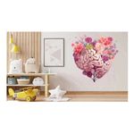 Casa si Gradina - Decoratiuni - Stickere decorative - Sticker decorativ, Creier cu Flori, Roz, 60 cm, 1353STK-1 - Infinity.ro