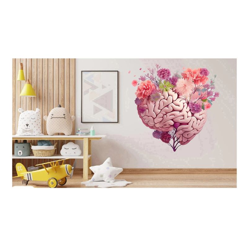 Casa si Gradina - Decoratiuni - Stickere decorative - Sticker decorativ, Creier cu Flori, Roz, 60 cm, 1353STK-1 - Infinity.ro