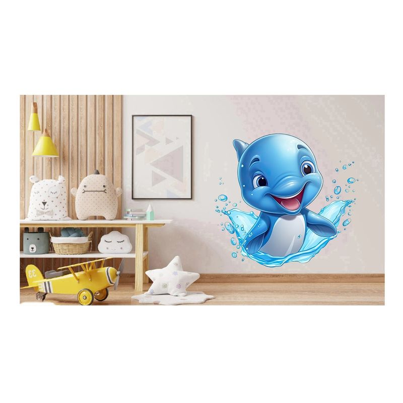 Casa si Gradina - Decoratiuni - Stickere decorative - Sticker decorativ, Delfin, Albastru, 63 cm, 1352STK-7 - Infinity.ro