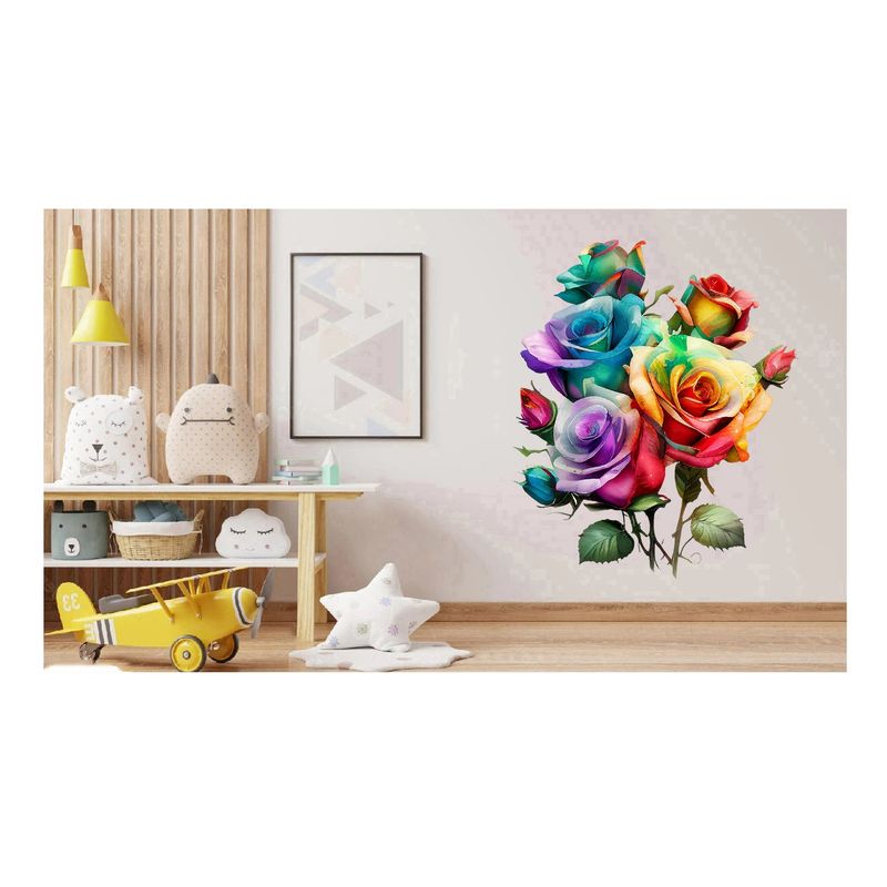 Casa si Gradina - Decoratiuni - Stickere decorative - Sticker decorativ, Trandafiri, Multicolor, 74 cm, 1354STK-3 - Infinity.ro