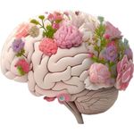 Casa si Gradina - Decoratiuni - Stickere decorative - Sticker decorativ, Creier cu Flori, Alb, 69 cm, 1353STK-4 - Infinity.ro