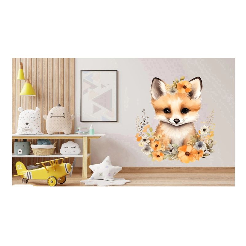 Casa si Gradina - Decoratiuni - Stickere decorative - Sticker decorativ, Vulpe, Maro, 68 cm, 1351STK-3 - Infinity.ro