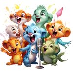 Casa si Gradina - Decoratiuni - Stickere decorative - Sticker decorativ, Animale Cantarete, Multicolor, 67 cm, 1349STK-2 - Infinity.ro