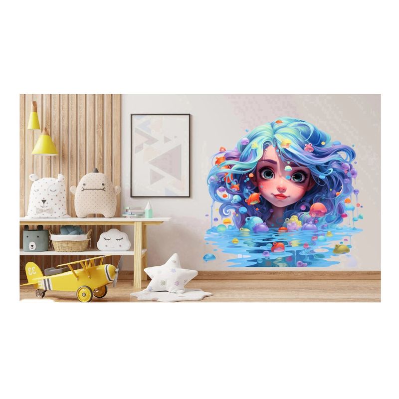 Casa si Gradina - Decoratiuni - Stickere decorative - Sticker decorativ, Culori Pastelate, Fata, Turcoaz, 62 cm, 1347STK-9 - Infinity.ro