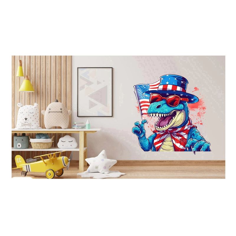 Casa si Gradina - Decoratiuni - Stickere decorative - Sticker decorativ, Dinozaur, Albastru, 63 cm, 1348STK - Infinity.ro