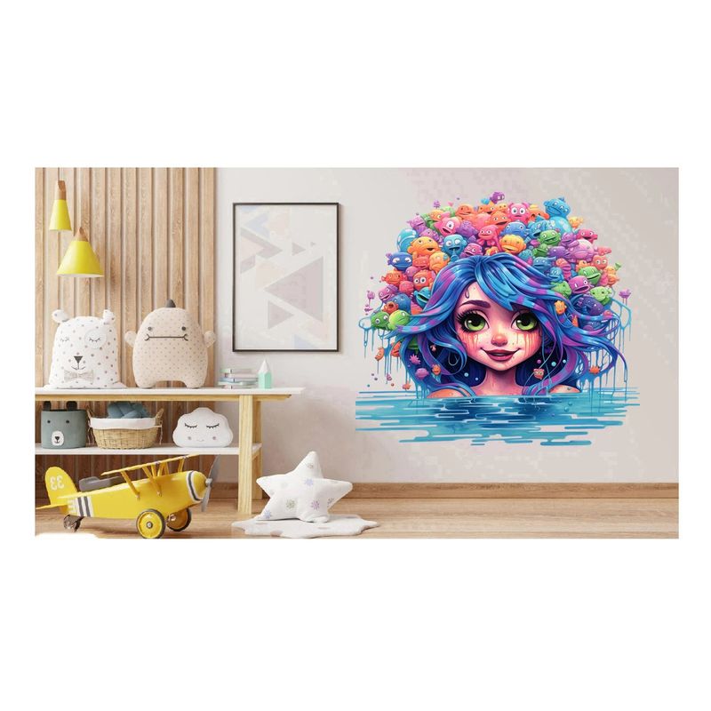 Casa si Gradina - Decoratiuni - Stickere decorative - Sticker decorativ, Culori Pastelate, Fata, Multicolor, 63 cm, 1347STK-13 - Infinity.ro