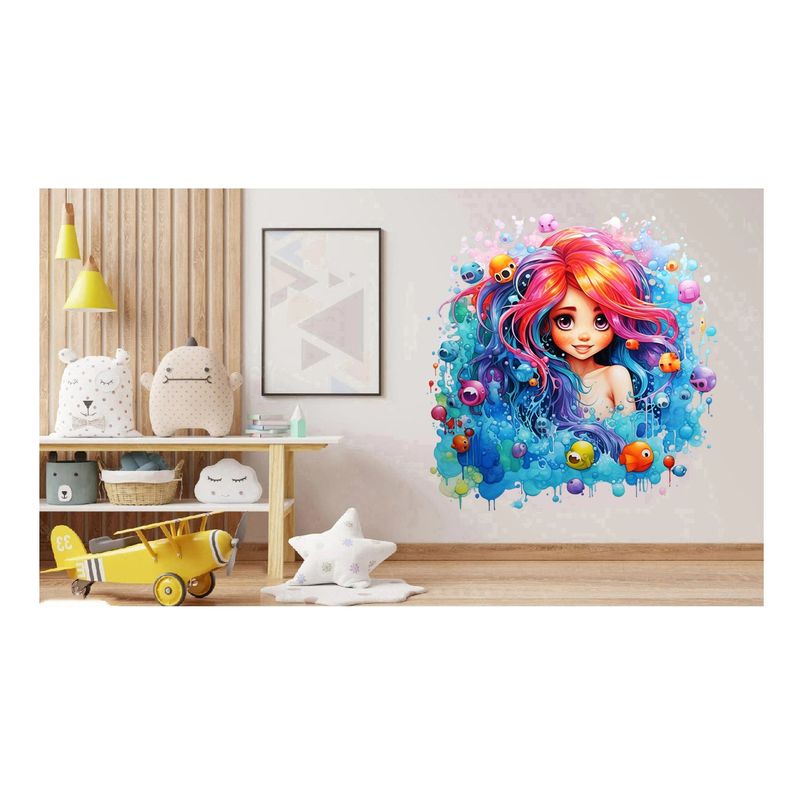 Casa si Gradina - Decoratiuni - Stickere decorative - Sticker decorativ, Culori Pastelate, Fata, Albastru, 61 cm, 1347STK-3 - Infinity.ro