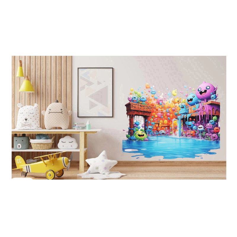 Casa si Gradina - Decoratiuni - Stickere decorative - Sticker decorativ, Culori Pastelate, Zambareti, Multicolor, 69 cm, 1347STK-1 - Infinity.ro