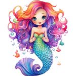 Casa si Gradina - Decoratiuni - Stickere decorative - Sticker decorativ, Mica Sirena, Mov, 76 cm, 1344STK-2 - Infinity.ro