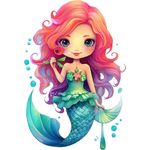 Casa si Gradina - Decoratiuni - Stickere decorative - Sticker decorativ, Mica Sirena, Roz, 88 cm, 1344STK-1 - Infinity.ro