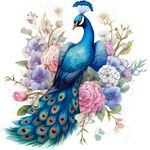 Casa si Gradina - Decoratiuni - Stickere decorative - Sticker decorativ, Paun, Albastru, 62 cm, 1345STK-5 - Infinity.ro